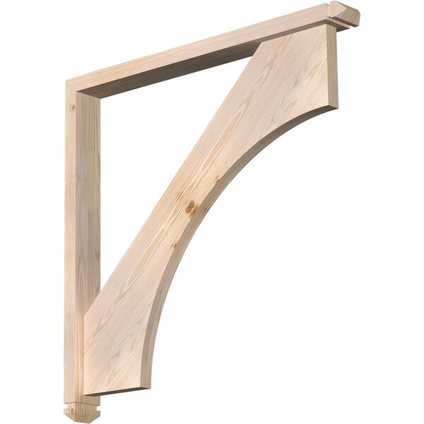 Ekena Millwork Westlake Arts and Crafts Smooth Bracket w/ Offset Brace, Douglas Fir, 3 1/2"W x 34"D x 34"H BKT0402X34X34WTL03SDF - main
